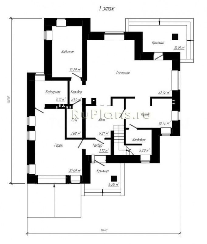 Проект кирпичного дома №497 на заказ
