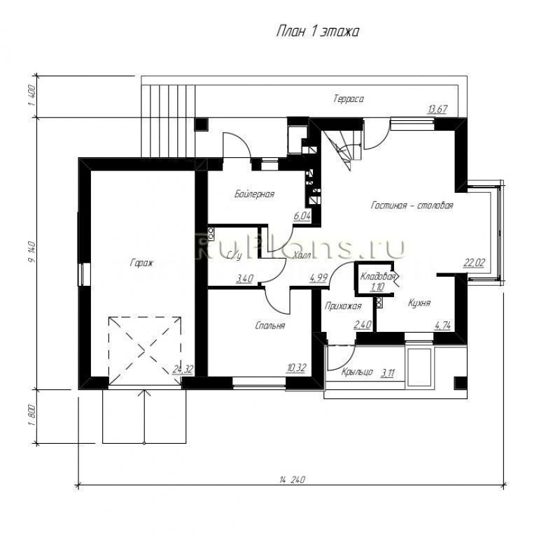 Проект блочного дома №831 на заказ