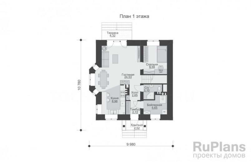 Проект кирпичного дома №863 на заказ