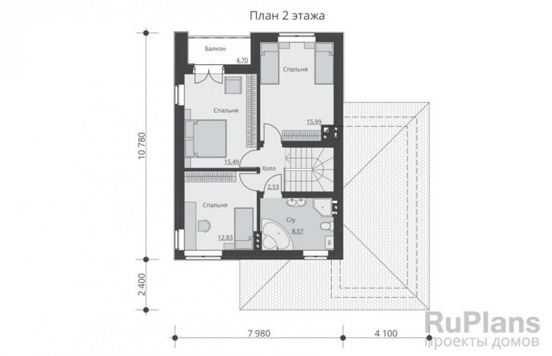 Проект блочного дома №818 на заказ