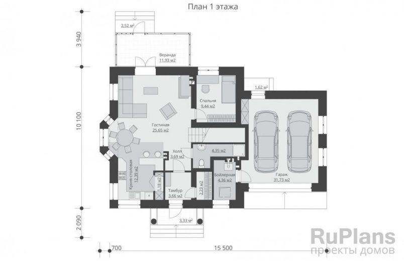 Проект кирпичного дома №357 на заказ