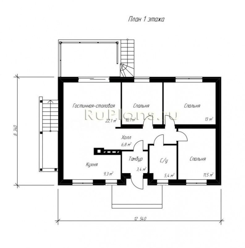 Проект блочного дома №477 на заказ
