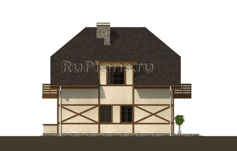 Проект каркасного дома в стиле фахверк №499 на заказ