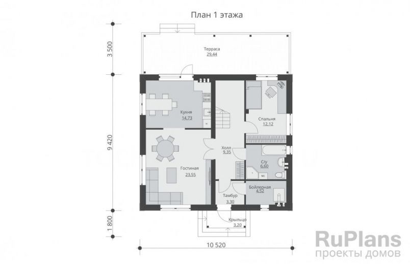 Проект блочного дома №38 на заказ