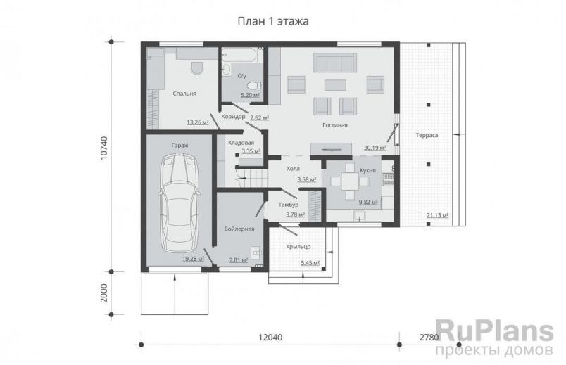 Проект каркасного дома №205 на заказ
