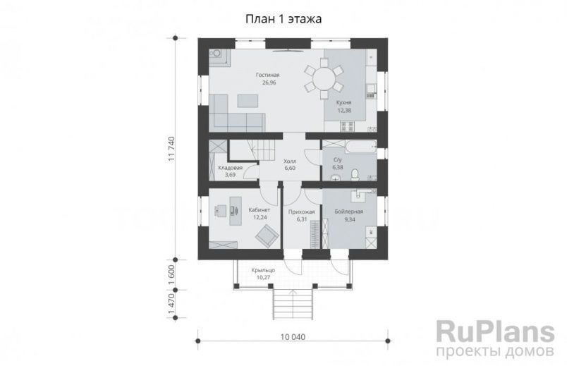Проект кирпичного дома №582 на заказ