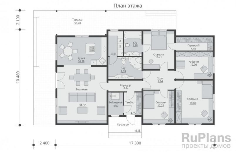 Проект каркасного дома №346 на заказ