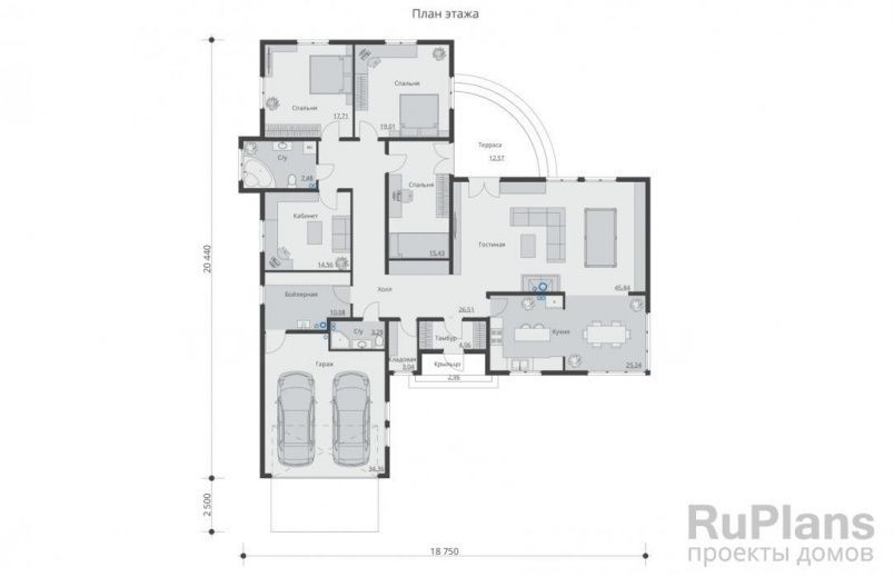 Проект каркасного дома №645 на заказ