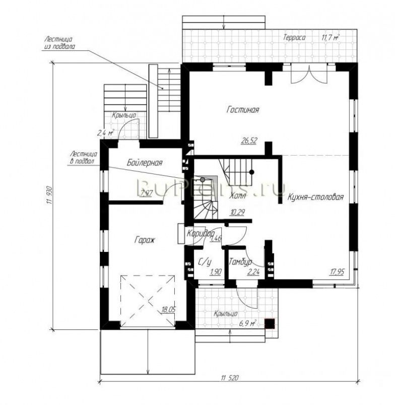 Проект блочного дома №492 на заказ