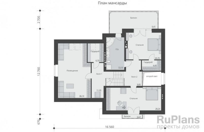 Проект кирпичного дома №543 на заказ