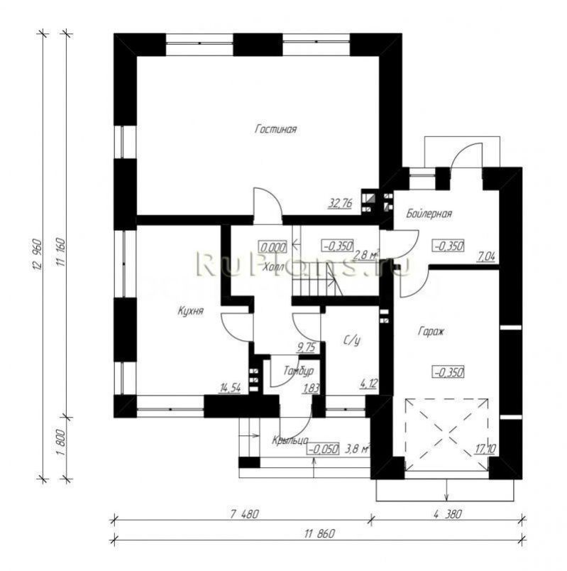 Проект кирпичного дома №477 на заказ