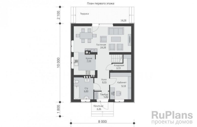 Проект блочного дома №509 на заказ
