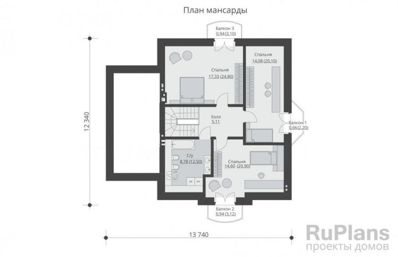 Проект блочного дома №494 на заказ