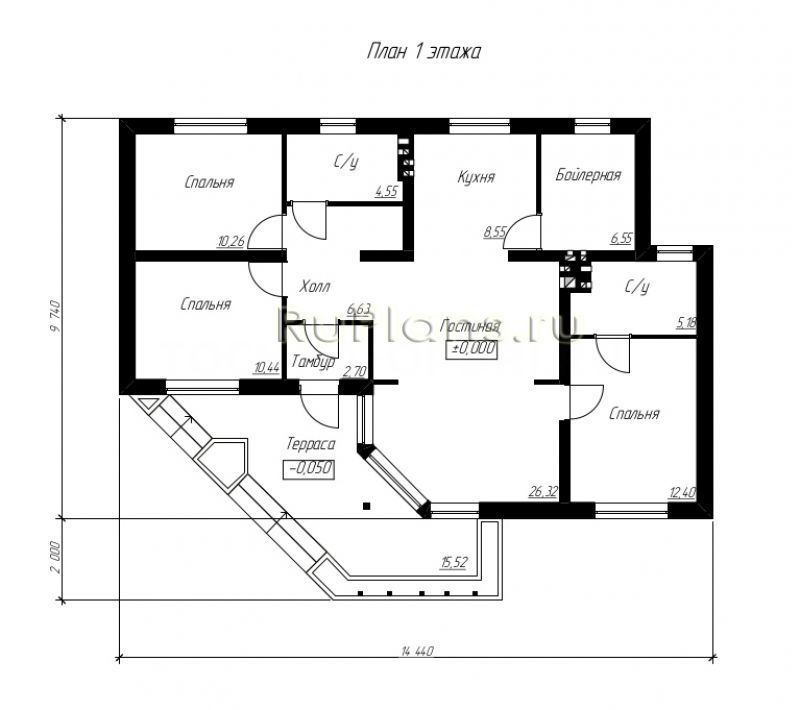 Проект блочного дома №886 на заказ