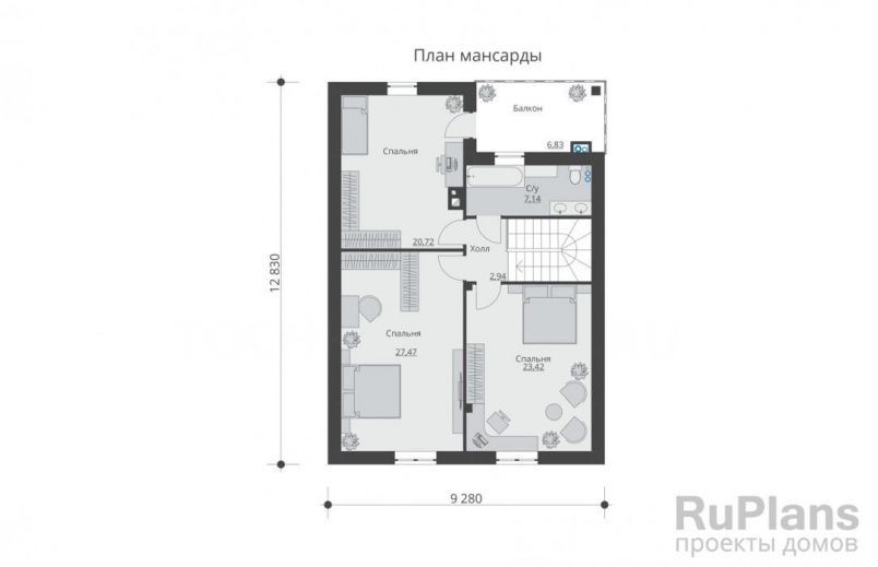 Проект кирпичного дома №547 на заказ