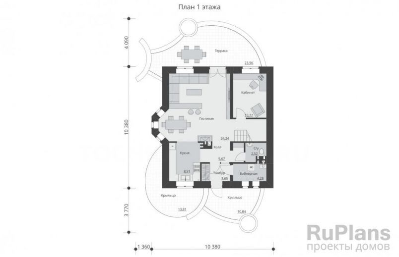 Проект кирпичного дома №556 на заказ