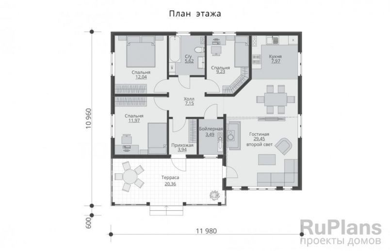 Проект каркасного дома №591 на заказ