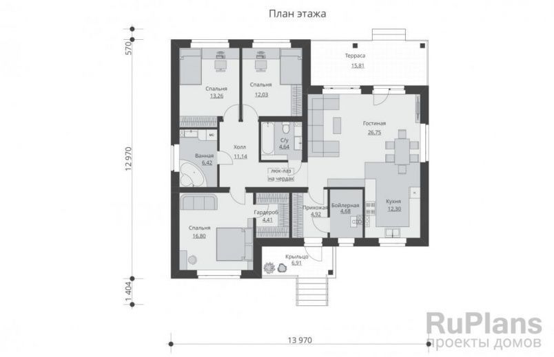Проект блочного дома №602 на заказ