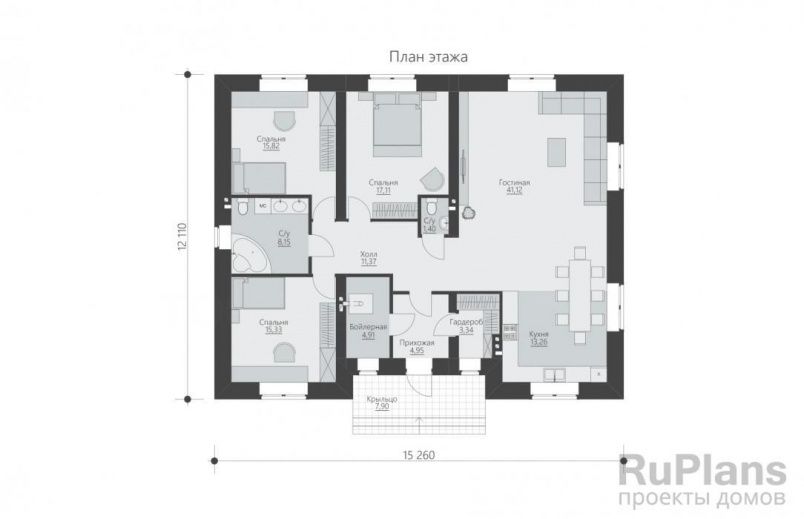 Проект кирпичного дома №599 на заказ