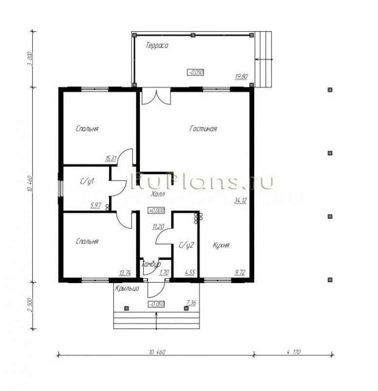 Проект каркасного дома №494 на заказ
