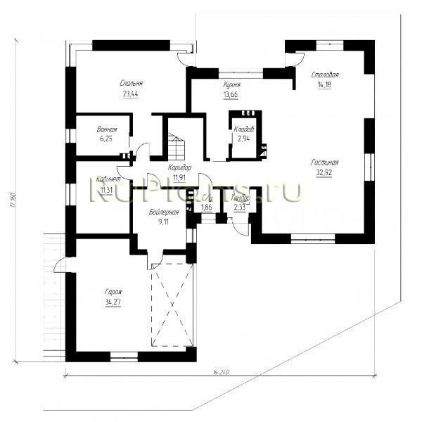 Проект кирпичного дома №788 на заказ