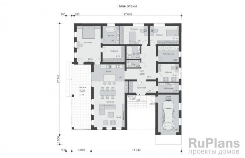 Проект блочного дома №978 на заказ