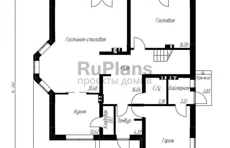 Проект кирпичного дома №482 на заказ