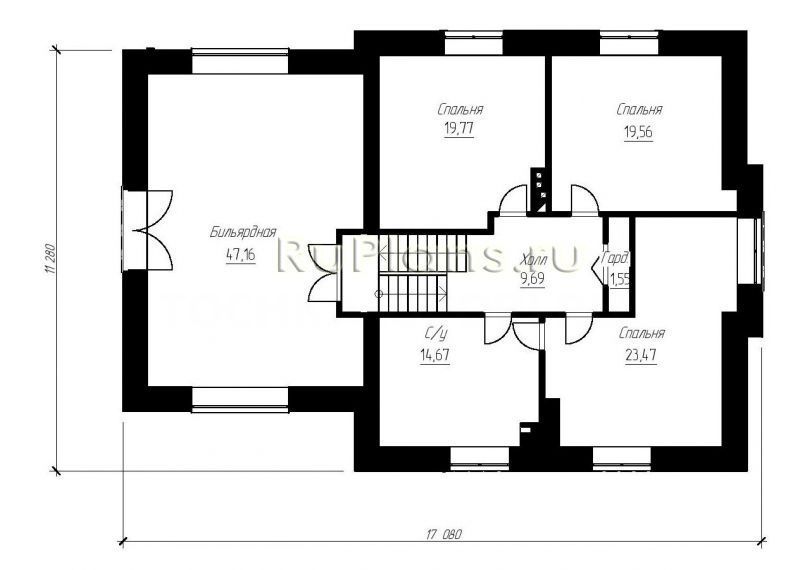 Проект кирпичного дома №335 на заказ