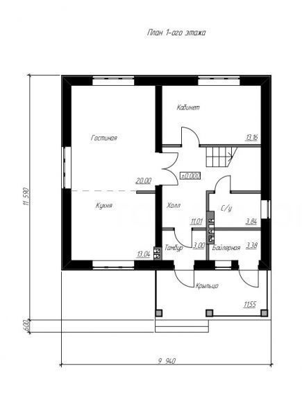 Проект блочного дома №45 на заказ