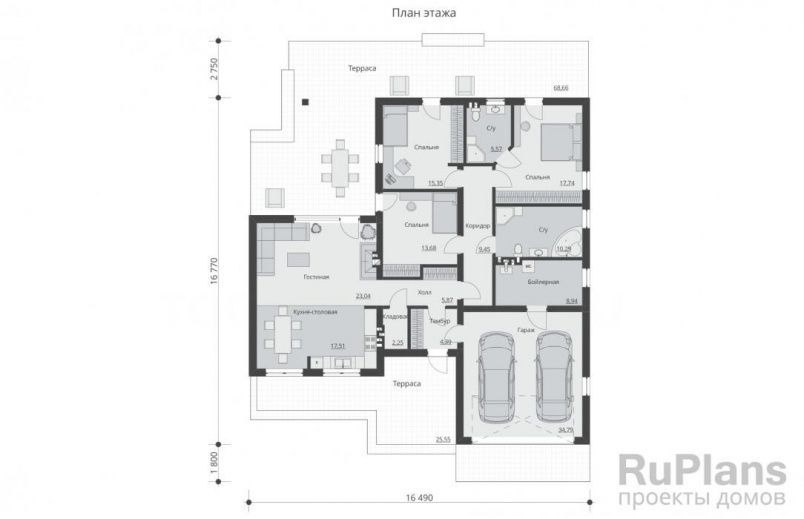 Проект блочного дома №424 на заказ