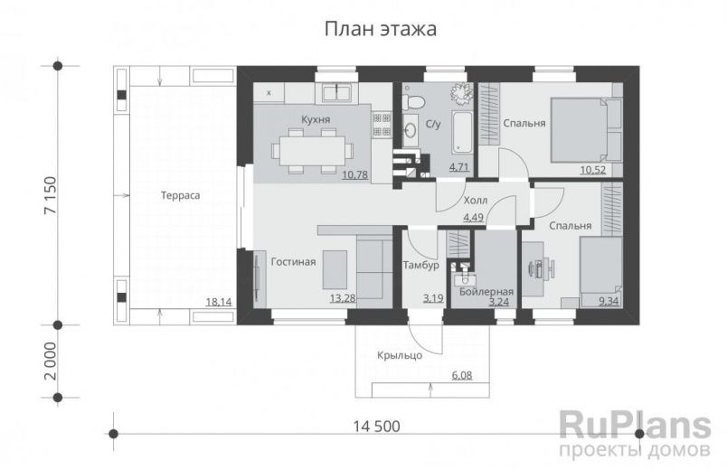 Проект кирпичного дома №535 на заказ