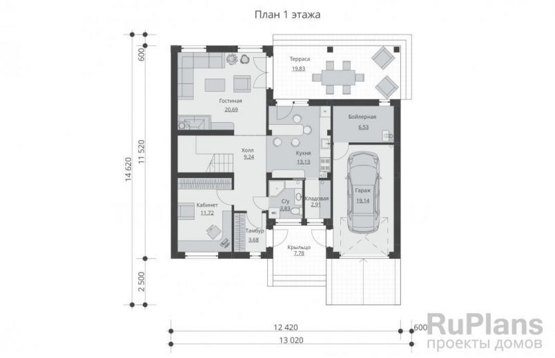 Проект блочного дома №699 на заказ