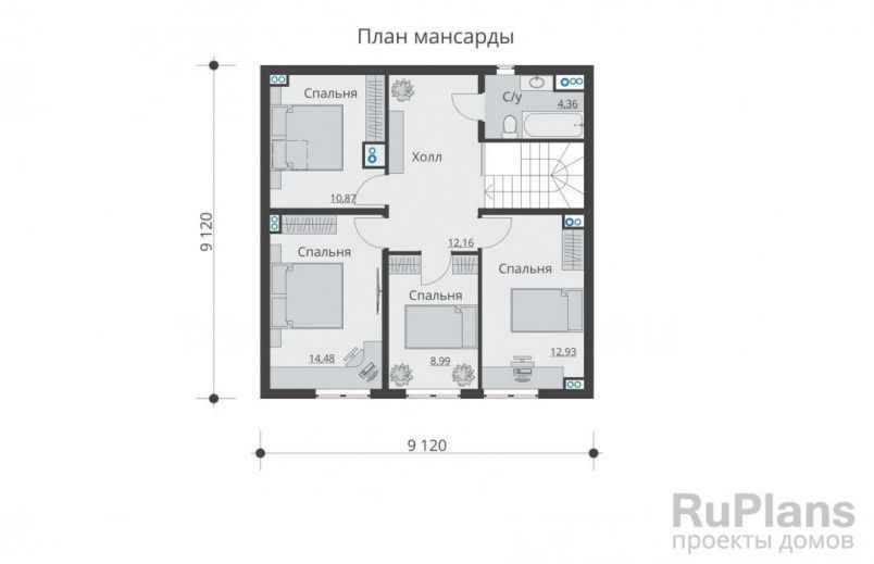 Проект каркасного дома №436 на заказ