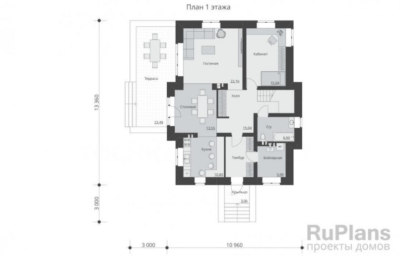 Проект блочного дома №425 на заказ