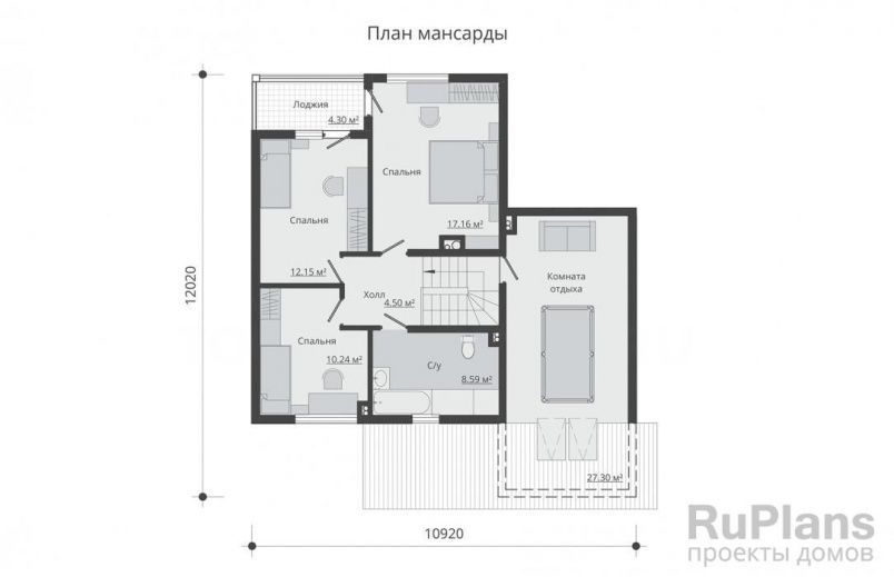 Проект каркасного дома №305 на заказ
