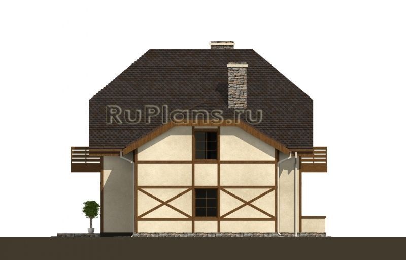 Проект каркасного дома в стиле фахверк №499 на заказ