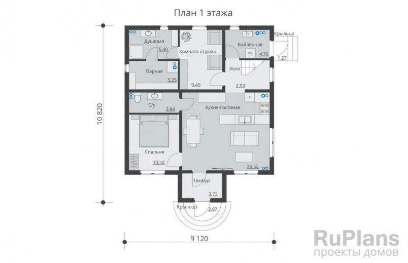 Проект каркасного дома №436 на заказ
