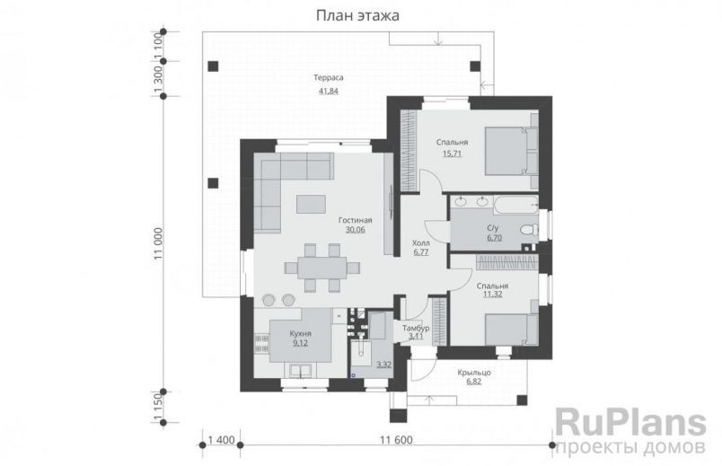 Проект кирпичного дома №532 на заказ