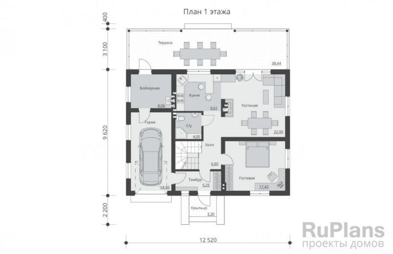 Проект блочного дома №897 на заказ