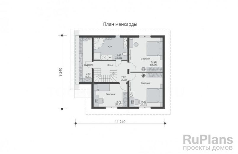 Проект каркасного дома №807 на заказ