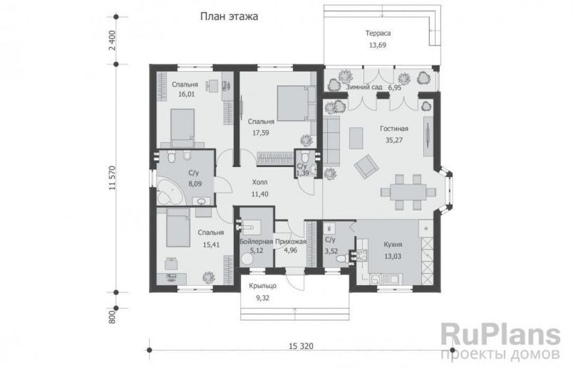 Проект блочного дома №743 на заказ