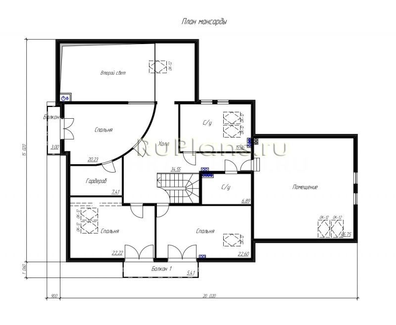 Проект каркасного дома №481 на заказ