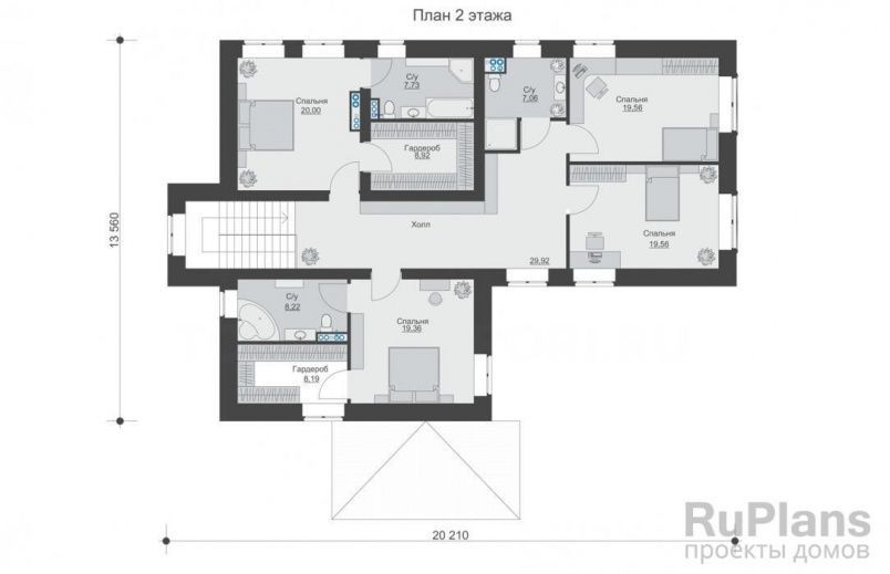 Проект кирпичного дома №256 на заказ