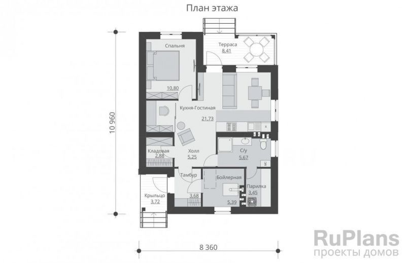 Проект блочного дома №945 на заказ