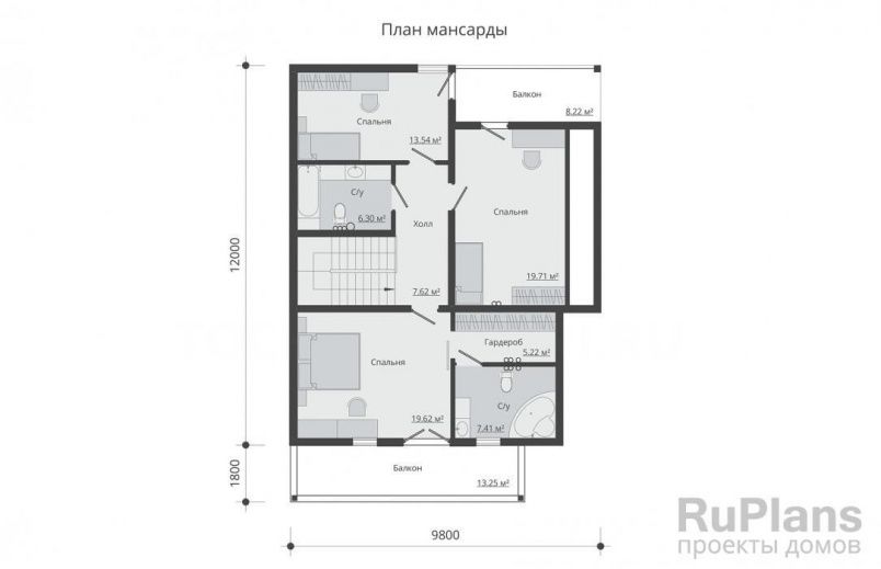 Проект каркасного дома №238 на заказ