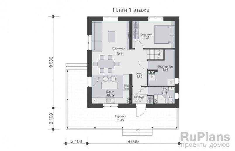 Проект блочного дома №377 на заказ
