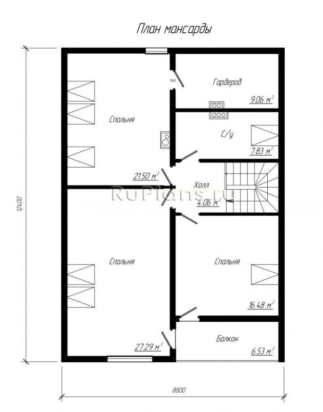 Проект каркасного дома №817 на заказ