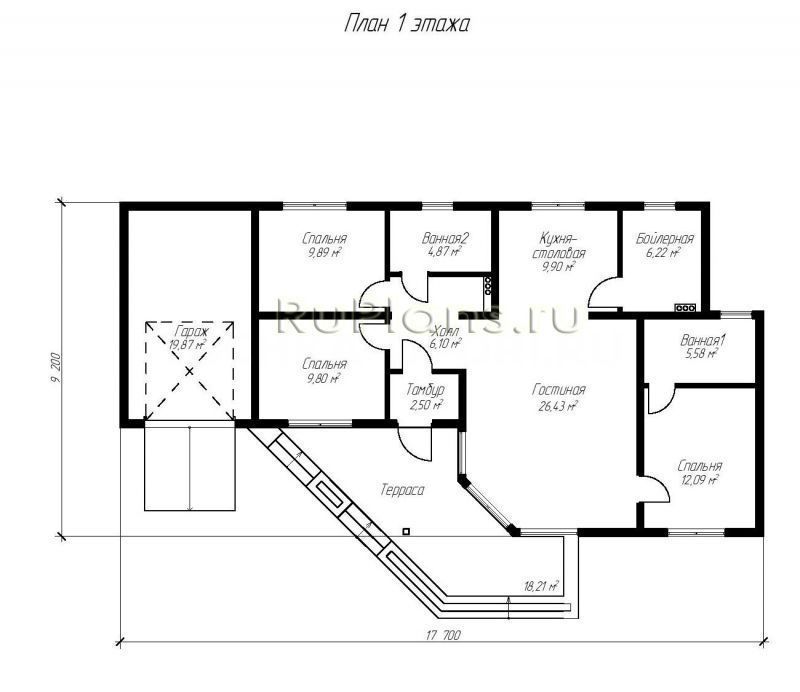 Проект каркасного дома №624 на заказ