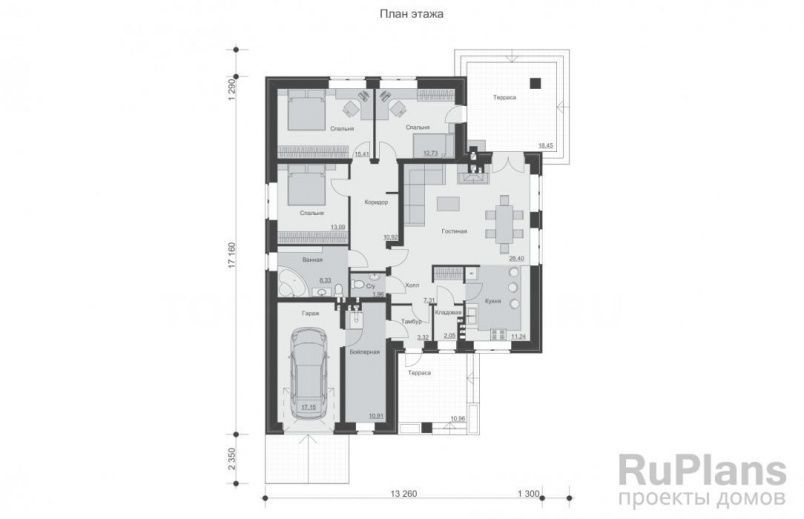 Проект кирпичного дома №241 на заказ