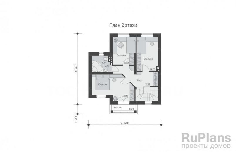 Проект кирпичного дома №488 на заказ